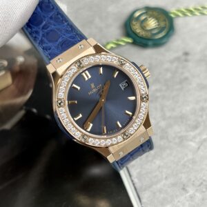 Đồng hồ Hublot Classic Fusion King Gold Blue nữ HB Factory Rep 11 33mm (4)