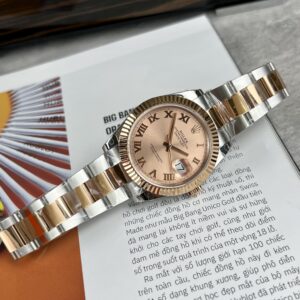 Đồng hồ Rolex DateJust nam mặt cá hồi cọc số la mã replica 11 41mm (4)