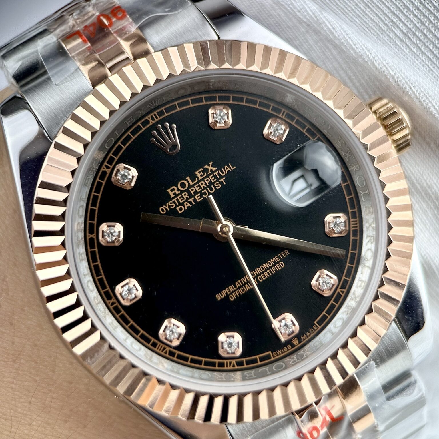 Đồng hồ Rolex DateJust nam mặt đen Super Fake 11 41mm