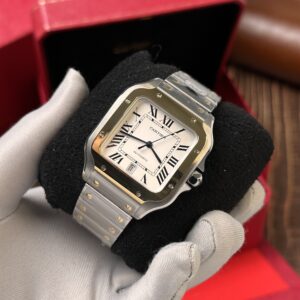 Đồng hồ Cartier Santos nam màu demi Replica 11 BV Factory 40mm (8)