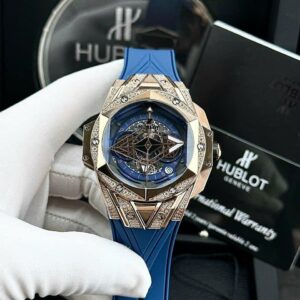 Đồng hồ Hublot Big Bang Sang Bleu ll nam đính đá Fake cao cấp 45mm (5)