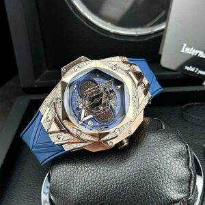 Đồng hồ Hublot Big Bang Sang Bleu ll nam đính đá Fake cao cấp 45mm (6)