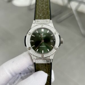 Đồng hồ Hublot Classic Fusion Replica 11 nữ màu xanh lá HB Factory 38mm (7)