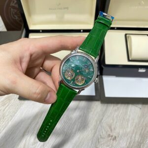 Đồng hồ Patek Philippe nam màu xanh lá Fake cao cấp 42mm (3)