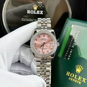 Đồng hồ Rolex DateJust nữ mặt hồng Fake cao cấp 31mm (5)