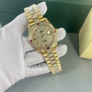 Đồng hồ Rolex Day-Date nam đính đá Fake cao cấp 38mm (5)