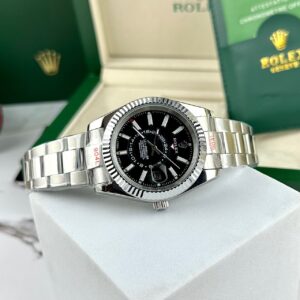 Đồng hồ Rolex Sky-Dweller Oyster Perpetual mặt đen Fake cao cấp 41mm (5)