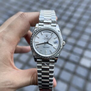 Đồng hồ nam Rolex Day-Date đính đá Baguette Replica 11 EW Factory 40mm (1)