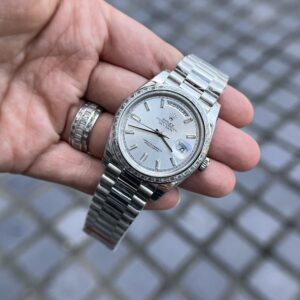 Đồng hồ nam Rolex Day-Date đính đá Baguette Replica 11 EW Factory 40mm (6)