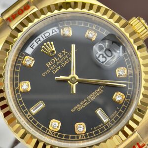 Đồng hồ nam Rolex Day-Date mặt đen Fake cao cấp 40mm (7)