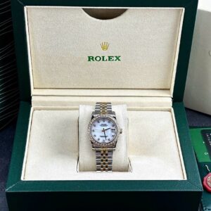 Đồng hồ nữ Rolex DateJust mặt khảm trai Super Fake 11 31mm (1)