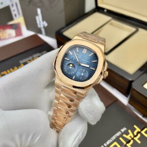 Đồng hồ Patek Philippe Nautilus 5712 Rose Gold Dial Blue Fake 11 40mm (2)