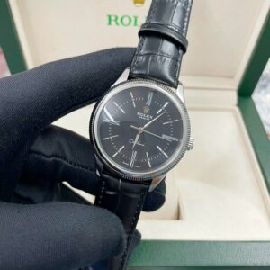 Đồng hồ Rolex Cellini Fake 11 giá rẻ nam mặt đen 40mm (2)