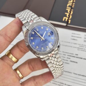 Đồng hồ Rolex DateJust Fake Cao Cấp nam mặt xanh 41mm (1)