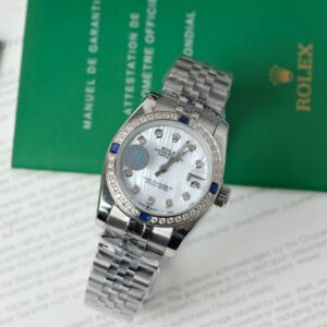 Đồng hồ Rolex DateJust Fake giá rẻ nữ mặt khảm trai 31mm (2)