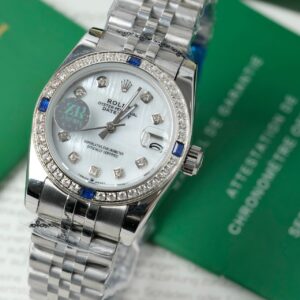 Đồng hồ Rolex DateJust Fake giá rẻ nữ mặt khảm trai 31mm (2)