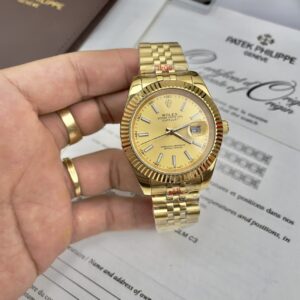 Đồng hồ Rolex DateJust nam màu vàng Fake 11 41mm (2)