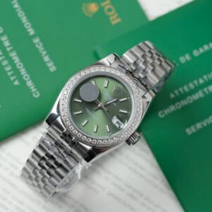 Đồng hồ Rolex DateJust nữ cọc số dạ quang Fake giá rẻ 31mm (2)