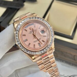 Đồng hồ Rolex Day-Date nam đính đá baguette Fake cao cấp 40mm (2)