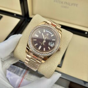 Đồng hồ Rolex Day-Date nam màu Rose Gold Fake 11 40mm (2)