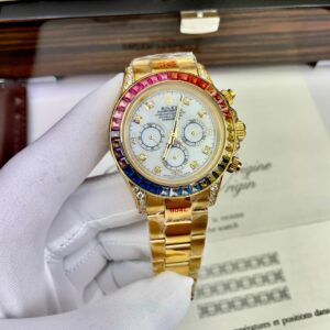 Đồng hồ Rolex Daytona Rainbow mặt khảm xà cừ Fake 11 40mm (2)