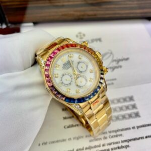 Đồng hồ Rolex Daytona Rainbow mặt khảm xà cừ Fake 11 40mm (2)