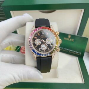 Đồng hồ Rolex Rainbow nam dây cao su Fake cao cấp 40mm (2)