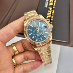 Đồng hồ Rolex Sky-Dweller Oyster Perpetual Rose Gold Fake cao cấp 41mm (2)