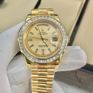 Đồng hồ nam Rolex Day-Date đính đá baguette Fake cao cấp 40mm (2)