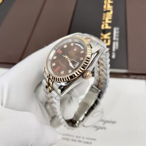 Đồng hồ Rolex Day-Date nam cọc đính đá Ruby đỏ Super Fake 40mm