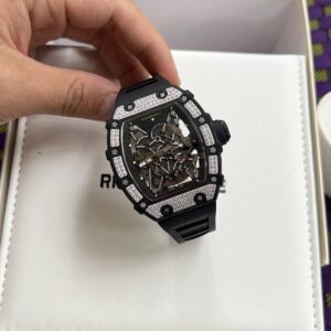 Đồng hồ Richard Mille RM35-02 Vỏ Carbon đính đá Replica 11 44mm (2)