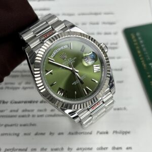 Đồng hồ Rolex Day-Date Dial Green dây President Rep 11 EW Factory 40mm (2)