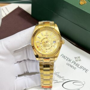 Đồng hồ Rolex Sky-Dweller nam mặt vàng gold Fake giá rẻ 41mm (2)