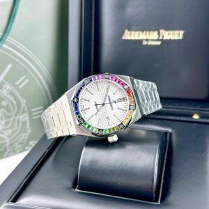 Đồng hồ Audemars Piguet Rainbow Fake 11 nam máy cơ Nhật mặt trắng 41mm (2)