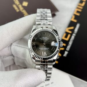 Đồng hồ Rolex DateJust dial gray Replica 11 nữ cọc số la mã EW Factory 31mm (2)