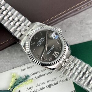 Đồng hồ Rolex DateJust dial gray Replica 11 nữ cọc số la mã EW Factory 31mm (2)