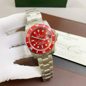 Đồng hồ Rolex Submariner nam máy cơ Nhật mặt đỏ Fake giá rẻ 40mm