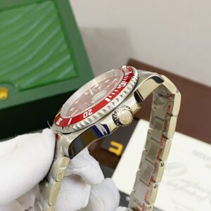 Đồng hồ Rolex Submariner nam máy cơ Nhật mặt đỏ Fake giá rẻ 40mm