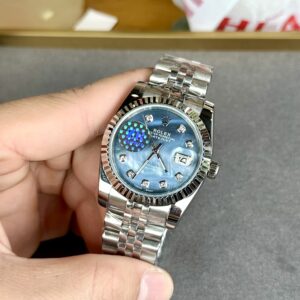 Đồng hồ Rolex DateJust nam mặt xà cừ Blue Fake cao cấp 36mm