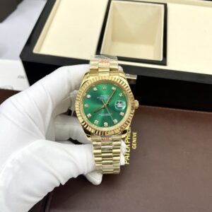 Đồng hồ nam Rolex DateJust Gold mặt xanh Fake giá rẻ 41mm