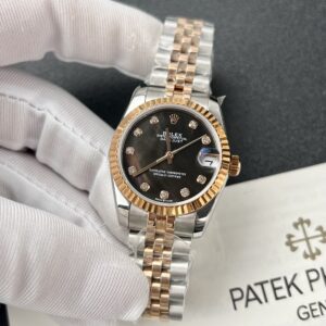 Đồng hồ Rolex DateJust nữ mặt khảm xà cừ tím Replica 11 31mm (2)