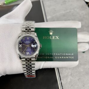 Đồng hồ Rolex Datejust nam Rep 1:1 cao cấp Ew Factory cọc số La Mã đính đá 41mm