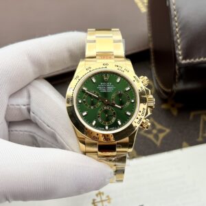 Đồng hồ Rolex Daytona nam mặt Green vàng Gold Replica 1:1 cao cấp Ew Factory 40mm