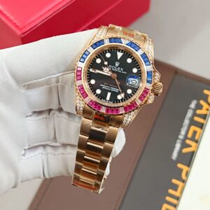 Đồng hồ Rolex GMT- Master nam Rose Gold Fake cao cấp 40mm