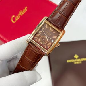 Đồng hồ Cartier Tank Must nam dây da Fake 11 35mm