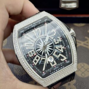 Đồng hồ Franck Muller Yachting V45 màu đen cọc số đính đá 45mm (1)