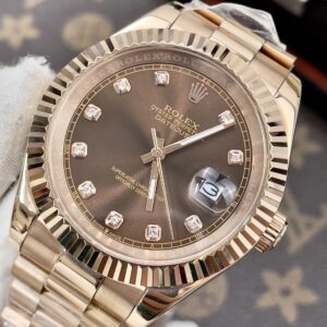 Đồng hồ Rolex DateJust nam mặt Chocolate Fake giá rẻ 41mm