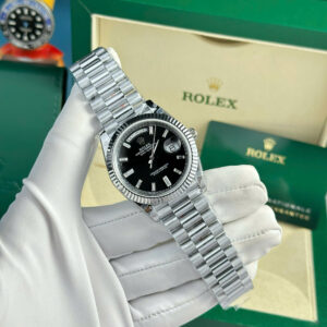 Đồng hồ Rolex Day-Date 228236 Rep 1 1 mặt số đen trọng lượng 186 grams nhà máy QF 40mm (2)