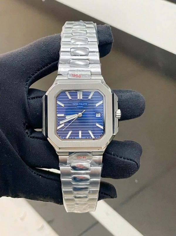 Đồng Hồ Patek Philippe Cubitus Fake Máy Cơ Nhật Mặt Xanh Dương 45mm (3)