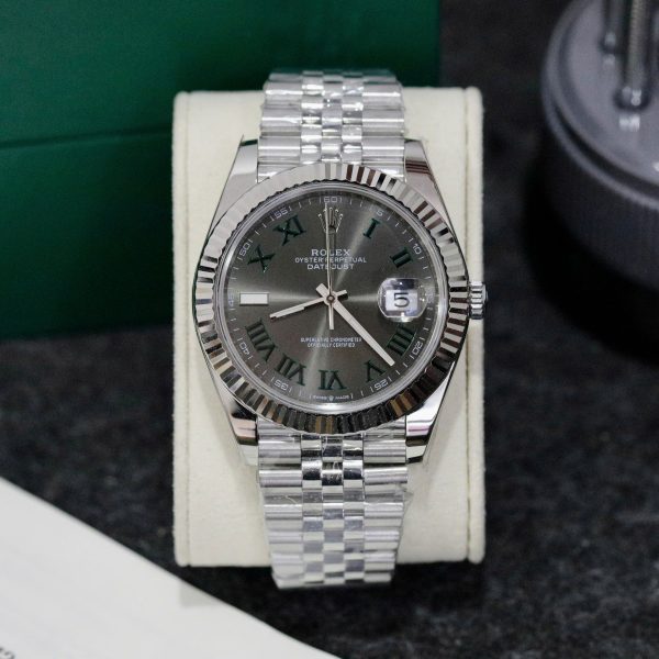 Đồng Hồ Rolex Fake Cao Cấp Máy Thụy Sỹ Mặt Số Wimbledon Datejust 126334 41mm (2)